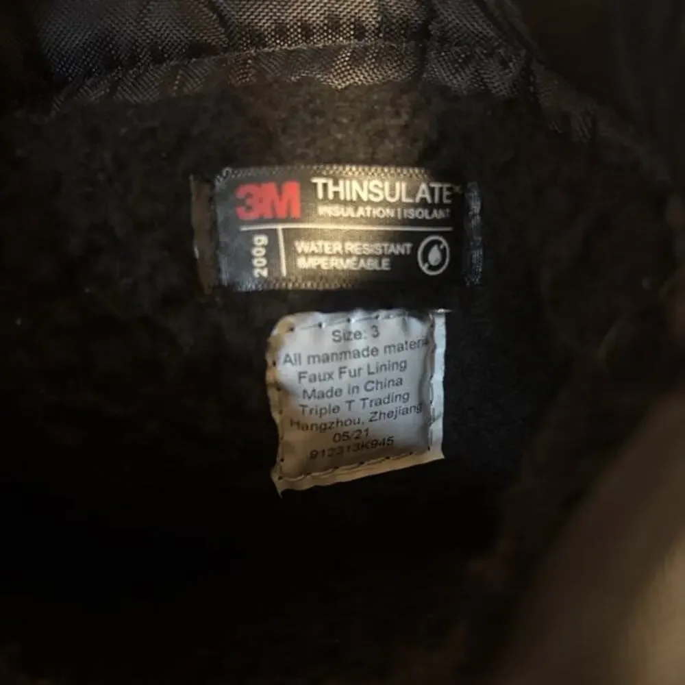 Northside Winter Boots Frosty‎ Polar Reflective Black Youth Sz: 3